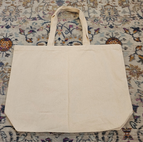 NWOT Thrill Canvas Tote Bag Cream - Picture 2 of 5